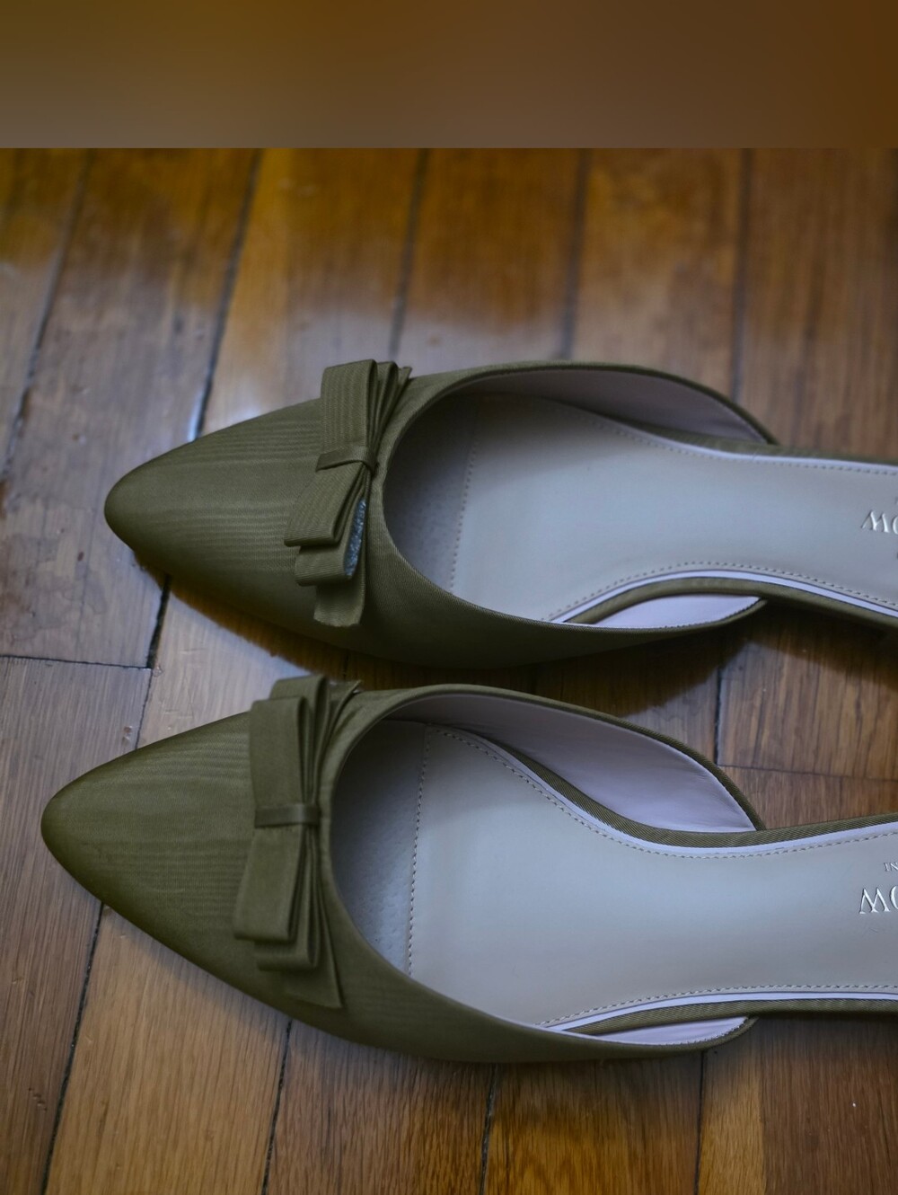 Antonio Melani Olive Green Pointed Toe Bow Mule - Picture 2 of 4